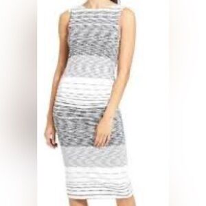 Athleta Gray and Black Sheath Mini Dress Sleeveless Crew Neck